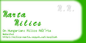 marta milics business card